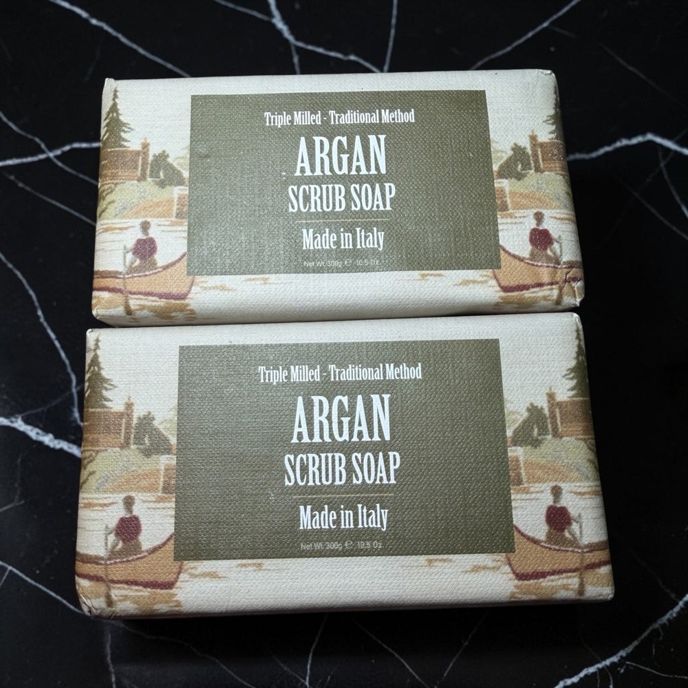 Saponificio Varesino Argan Scrub Soap‎ Unisex 2x300g Tan New Triple Milled Italy